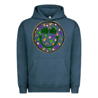 Pigment Midnight Navy st patrick s day smiley face Urban Hoodie - Artiststas