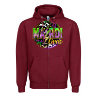 Burgundy mardi gras lightning Zipper Hoodie - FaDigitalArtStudio