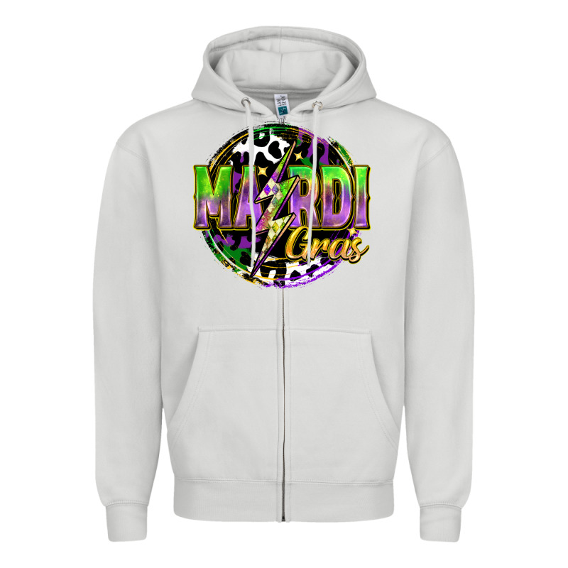 Mardi Gras Lightning Zipper Hoodie by FaDigitalArtStudio | Teevron