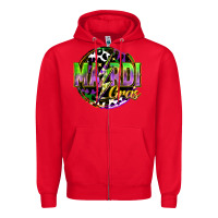 Red mardi gras lightning Zipper Hoodie - FaDigitalArtStudio