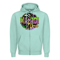 Seafoam mardi gras lightning Zipper Hoodie - FaDigitalArtStudio
