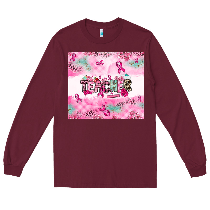 Breast Cancer Teacher Long Sleeve Tee by NancyCooperArtShop | Teevron