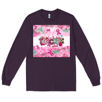 Plum Breast Cancer Teacher Long Sleeve Tee - NancyCooperArtShop