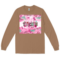Toasted Coconut Breast Cancer Teacher Long Sleeve Tee - NancyCooperArtShop
