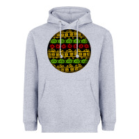 Heather Grey african masks round earrings Heavyweight Hoodie - BundleAndBundleShop