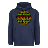 Navy african masks round earrings Heavyweight Hoodie - BundleAndBundleShop