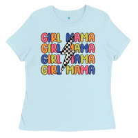 Baby Blue girl mama lightning bolt Ladies Tee - MaliasSmallBusiness