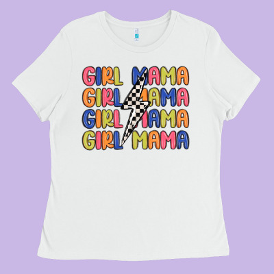 Girl Mama Lightning Bolt Ladies Tee Designed By Maliassmallbusiness