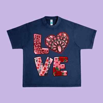 Love  With Pink Gemstone Urban Heavy Tee Designed By Ranaportraitstore
