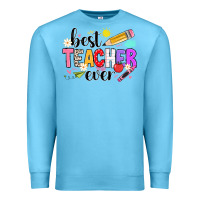 Ocean Blue iBest Teacher Ever Premium Sweatshirt - CowhideDigitalArt