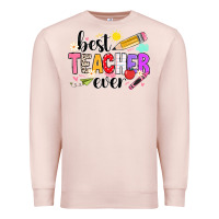 Pale Pink iBest Teacher Ever Premium Sweatshirt - CowhideDigitalArt