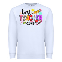 White iBest Teacher Ever Premium Sweatshirt - CowhideDigitalArt