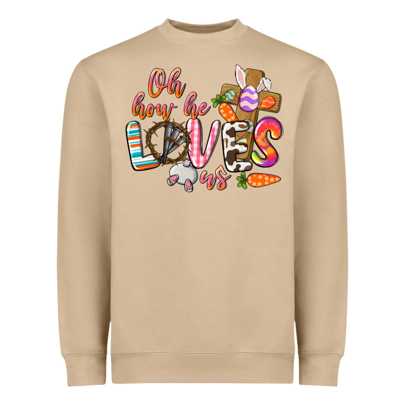 Oh How He Loves Us Heavyweight Sweatshirt by CowGirlArtShop | Teevron