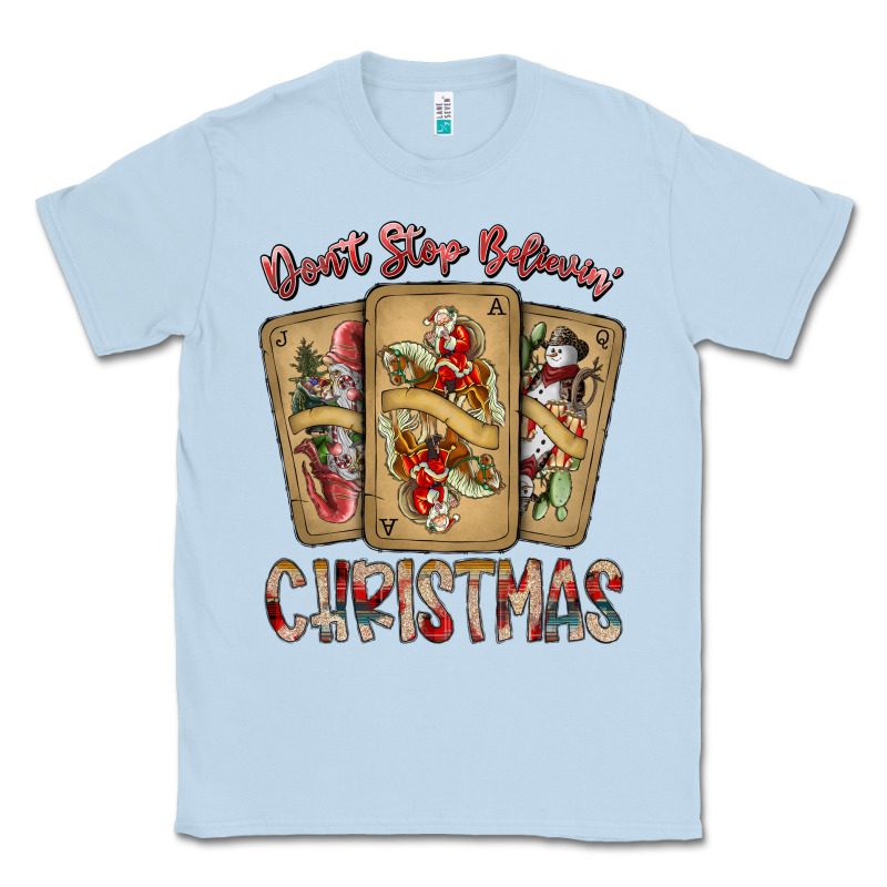 Dont Stop Believin Christmas Classic Tee by SublimationCraftShop | Teevron