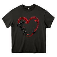 Asphalt valentines day heart Heavy Core Tee - MaliasSmallBusiness