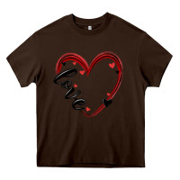 Chocolate Brown valentines day heart Heavy Core Tee - MaliasSmallBusiness