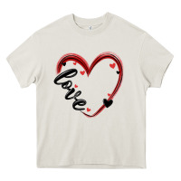 Cream valentines day heart Heavy Core Tee - MaliasSmallBusiness