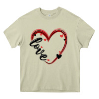 Mossy valentines day heart Heavy Core Tee - MaliasSmallBusiness