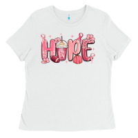 White breast cancer awareness hope Ladies Tee - MaliasSmallBusiness