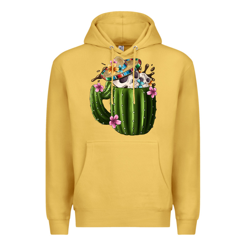 Day Of The Dead Mexican Cactus Premium Hoodie by FaDigitalArtStudio | Teevron