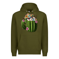 Army Green Day Of The Dead Mexican Cactus Premium Hoodie - FaDigitalArtStudio