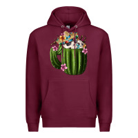 Burgundy Day Of The Dead Mexican Cactus Premium Hoodie - FaDigitalArtStudio