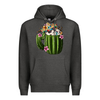 Charcoal Heather Day Of The Dead Mexican Cactus Premium Hoodie - FaDigitalArtStudio