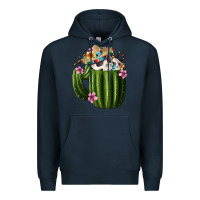 Navy Day Of The Dead Mexican Cactus Premium Hoodie - FaDigitalArtStudio