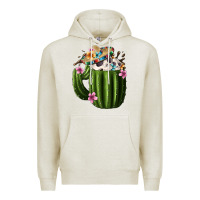 Oatmeal Heather Day Of The Dead Mexican Cactus Premium Hoodie - FaDigitalArtStudio