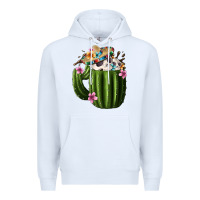 White Day Of The Dead Mexican Cactus Premium Hoodie - FaDigitalArtStudio