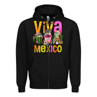 Black viva mexico mexican coffee cups Zipper Hoodie - FaDigitalArtStudio