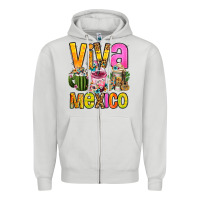 Dove Grey viva mexico mexican coffee cups Zipper Hoodie - FaDigitalArtStudio