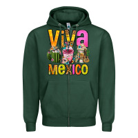 Sports Green viva mexico mexican coffee cups Zipper Hoodie - FaDigitalArtStudio