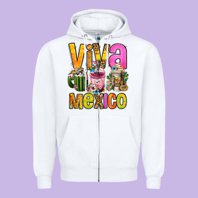 Viva Mexico Mexican Coffee Cups Zipper Hoodie Designed By Fadigitalartstudio