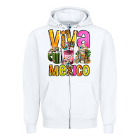 White viva mexico mexican coffee cups Zipper Hoodie - FaDigitalArtStudio