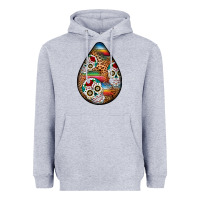 Heather Grey mexican teardrop  2 Heavyweight Hoodie - BundleAndBundleShop