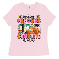Bubblegum Pink making memories one campsite at a time Ladies Tee - MaliasSmallBusiness