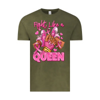 Vintage Olive Survivor queen Breast Cancer afro girl sneakers Vintage Tee - RanaPortraitStore