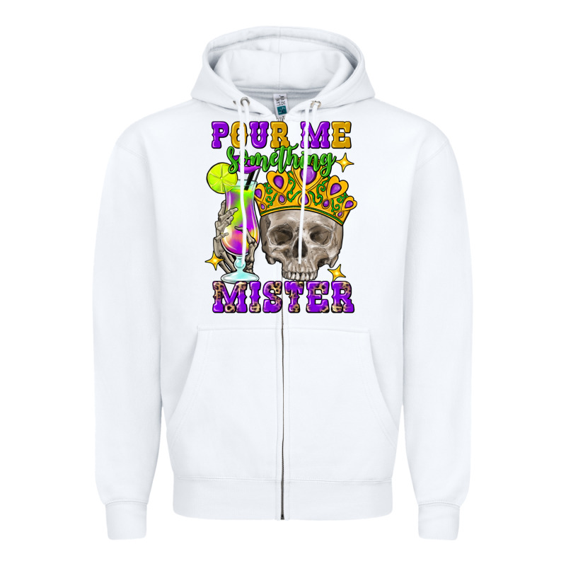 Skull Pour Me Something Mister Zipper Hoodie by FaDigitalArtStudio | Teevron