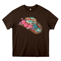 Chocolate Brown cowboy hat Heavy Core Tee - AdoDesignShop
