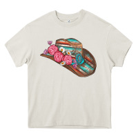 Cream cowboy hat Heavy Core Tee - AdoDesignShop