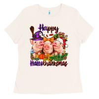 Happy Hallothanksmas Pigs Ladies Tee | Teevron
