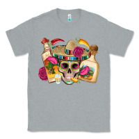Heather Grey mexican skull sombrero tequila bottle paper roses Classic Tee - Artiststas