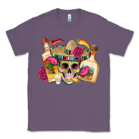 Lavender mexican skull sombrero tequila bottle paper roses Classic Tee - Artiststas