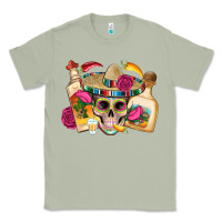 Matcha mexican skull sombrero tequila bottle paper roses Classic Tee - Artiststas