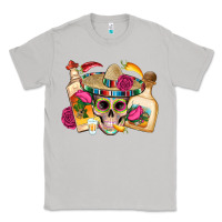 Moon Dust mexican skull sombrero tequila bottle paper roses Classic Tee - Artiststas