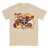 Mushroom mexican skull sombrero tequila bottle paper roses Classic Tee - Artiststas