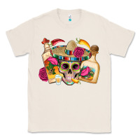 Natural mexican skull sombrero tequila bottle paper roses Classic Tee - Artiststas