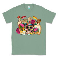 Sage mexican skull sombrero tequila bottle paper roses Classic Tee - Artiststas