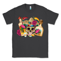 Smoke mexican skull sombrero tequila bottle paper roses Classic Tee - Artiststas